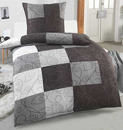 DreamHome Warme Winter Microfaser Thermo Fleece Bettwäsche 135x200 155x220 200x200 Moderne, Größe:155 x 220 cm, Design - Motiv:Design 10