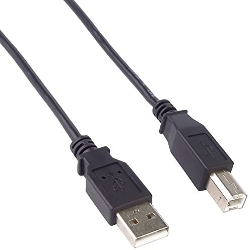 PremiumCord Cable USB 2.0 de Alta Velocidad M/M 2m, A Macho a B Macho, Cable de Conexión USB Para Escáneres Etc., Doble Blindaje, AWG28, Color Negro, Longitud 2m