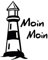 Auto-Aufkleber - Leuchtturm Moin Moin - 302979 Gr. 8,5cm x 10,5cm versch. Farben Farbe schwarz