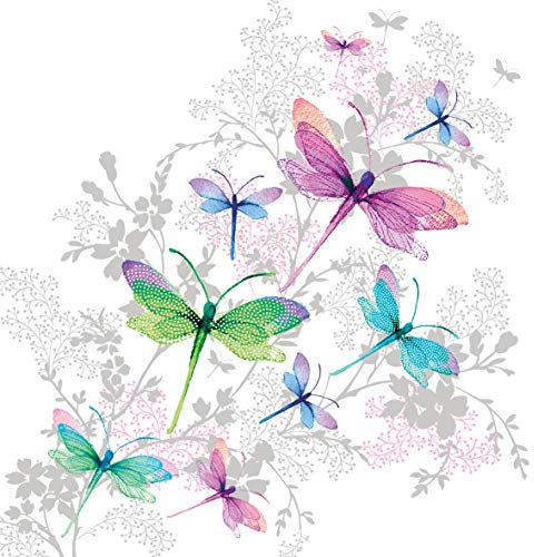 Home Collection Servietten (2er Set / 40Stück) 3-lagig 33x33cm Libellen Dragonfly