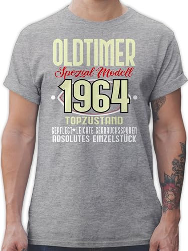 T-Shirt Herren - 60. Geburtstag - Sechzigster I Oldtimer Spezial Modell 1965 - M - Grau meliert - Geschenke für männer über 60 Tshirt zum 60.Geburtstag 60-Geburtstag 1963 Shirts Mann