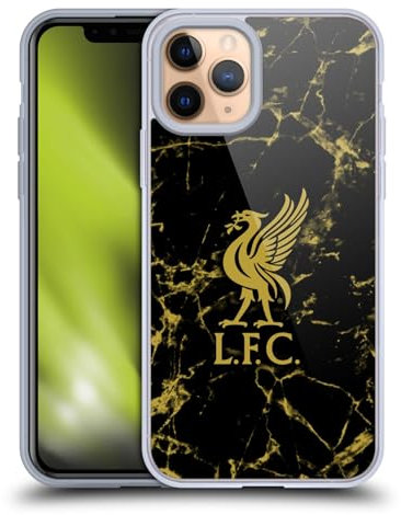 Head Case Designs Officially Licensed Liverpool Football Club Black & Gold Marble Crest & Liverbird Patterns 1 Soft Gel Case Compatible With Apple iPhone 11 Pro