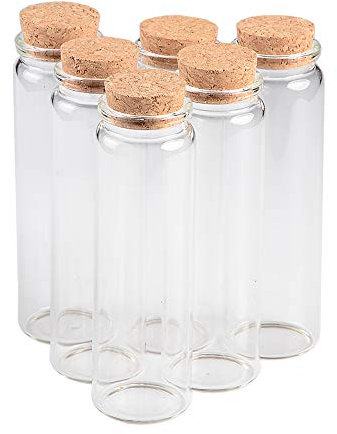 12pcs 90ml Botellas Cristal Transparente de 90 ml con Corchos Frascos de Vidrio de Perfume de Regalo Tanque de Corcho DIY Artesanías Fiesta Decoración de Boda (37x120x27mm)