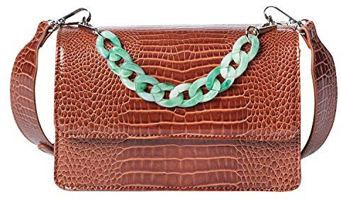 Becksöndergaard Handtasche/Umhängetasche/Schultertasche Damen Maya Kunstlederoptik Kroko Braun
