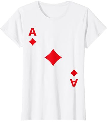 Damen Spielkarte Karo Aß Ace Karte Kostüm Fasching Ass Gruppen T-Shirt