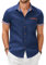 COOFANDY Mens Shirts Short Sleeve Summer Denim Office Shirts Non Iron Formal Business Casual Button Down Shirt Classic Western Cowboy Shirt Blue L