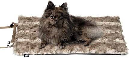 HS-Hundebett® Hundedecke Outdoor S (55x75 cm) wasserdichte Hundedecke waschbar – 3 cm Füllung – Ideal für Reisen und Zuhause – Taupe, Made in DE