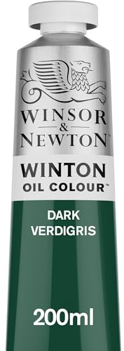 Winsor & Newton 1437405 Winton, feine hochwertige Ölfarbe - 200ml Tube mit gleichmäßiger Konsistenz, lichtbeständig, hohe Deckkraft, reich an Farbpigmenten - Grünspan Dunkel