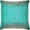 Ruwado Indische Banarasi Seide Deko Kissenbezüge 40 cm x 40 cm, Extravaganten Designs für Wohnzimmer und Schlafzimmer Dekoration - Blumen Muster 40 x 40 cm | 16 x 16 Zoll, Turkis-Grün.