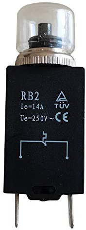 Interrupteur à bouton-poussoir de protection thermique RB2 Disjoncteur de l'appareil Protecteur de surcharge Protecteur de surintensité CA 250 V 14 A