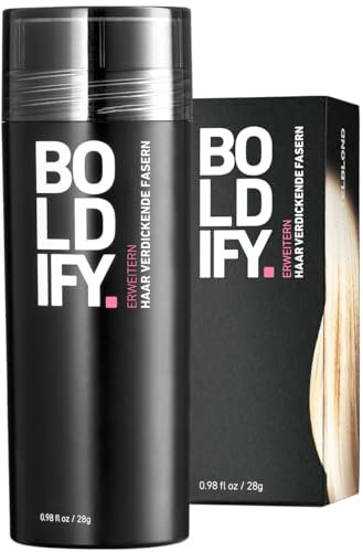 BOLDIFY Streuhaar für Dünner Werdendes Haar (Mittelblond), Unsichtbar, Natürlich, Große Flasche, 28g, Kaschiert Haarausfall in 15 Sek, Haarverdichtung, Haarpuder für Feines Haar, Frauen/Männer