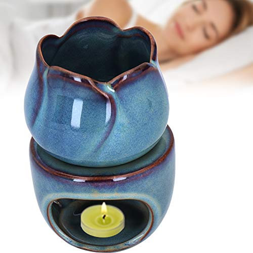 Kerzenhalter Ölbrenner, 180ml Keramik Teelicht Kerzenhalter mit Ölbrenner Diffusor Duftlampe Aromabrenner für Home Office Decoration
