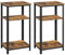 Yaheetech 2PCS Industrial Side Table, 75cm High Telephone Table with Storage Shelf, 3-Tier End Table Bedside Table Nightstand for Small Spaces Living Room Bedroom, Rustic Brown