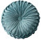 Leeko Rund Wurfkissen, 35cm Samt Plissierter Kürbis Zierkissen Gefülltes Kissen Stuhl Kissen Sitzkissen, Dekorative Kürbiskissen Für Zuhause, Sofa, Stuhl, Bett, Auto-Dekoration, Blau