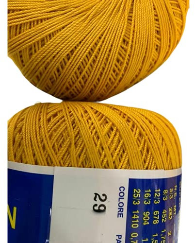 Cotone Per Uncinetto Numero N°16-100 Grammi Filo Di Scozia (904 Mt) Per Altre Quantità Contattare (GIALLO ORO 29)