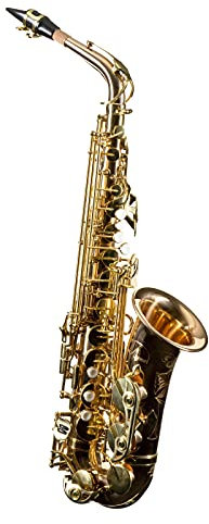 Monzani MZAS-533 II GM Alt Saxophon, Goldmessing Korpus, Ergonomische Mechanik, Hervorragende Intonation, Inklusive Mundstück, Wischer, Etui, Gurt, Ideal für Einsteiger und Fortgeschrittene