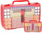 Batteriebox mit Batterietester, Double-Sided Batterie Aufbewahrungsbox Hält 269 Batterien, Organizer Tasche Case Hält AA AAA 4A C D Cell 9V 3V Lithium LR44 CR2 CR123 CR1632 CR2032 18650 (Rot)