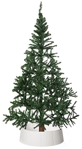 Großer Rattan-Weihnachtsbaumrock, Weiß