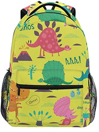 Schädelkarikatur Gelber Jura Studentenrucksack Kinderrucksack Büchertasche Schülerrucksack Laptop Rucksäcke für die Reise Teen Mädchen Jungs
