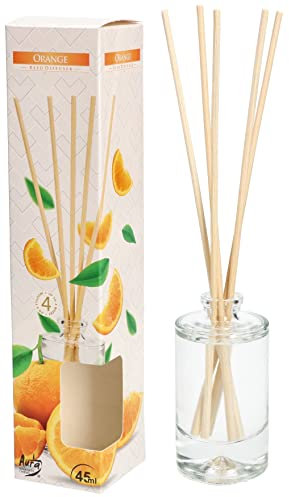 KOTARBAU® Duft-Diffusor mit Ratan-Stäbchen 45 ml Orange Duft für Haus und Wohnung Raumduftflasche