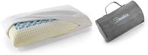 Sympathica Visco Stützkissen Dual Fresh Waben kühlend weiß in Reisetasche