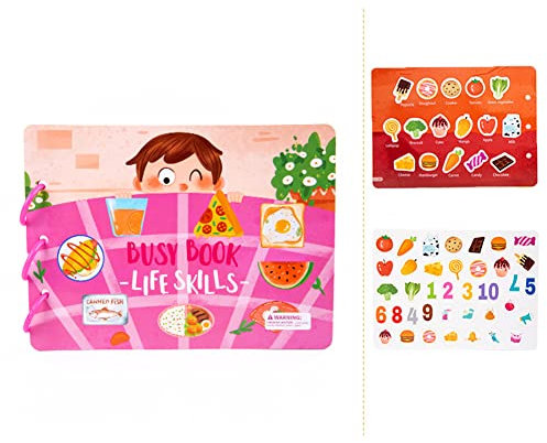 LICHENGTAI Quiet Book, Interactive Busy Book Montessori Paste Buch Passendes Puzzle-Spiel, Bildung Sensorik Spielzeug für Kinder 1-3 Jahr, Beschäftigtes Buch Für Kleinkinde
