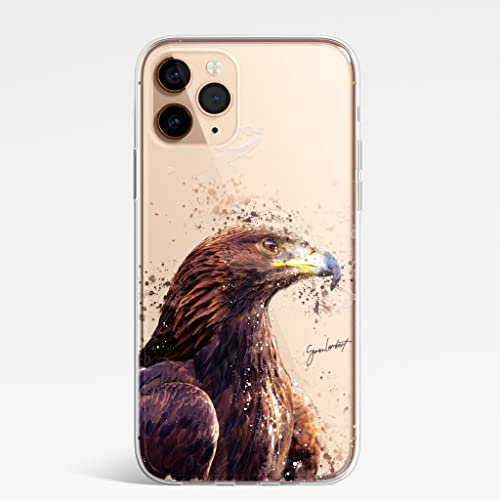 SmartGiftShop British Birds Case Splatter Art CLEAR Phone Cover Case Exclusive Artwork for iPhone X/XS - Golden Eagle