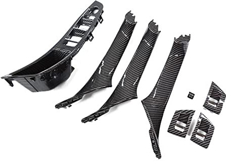 TZYSZDB Autotürgriff 7er Set f10 Türgriff für BMW 5er Türseitengriff BMW 520 523 525 528 530 535 Fensterheber-Ersatzsatz (Kohlefaser)