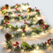 Queta Weihnachtsgirland mit LED Lampen Tannengirlande Weihnachtsdeko (2.6m, 1, Tannenzapfen/Beeren)