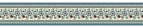Guest Ruyunlai Tapetenbordüre selbstklebend Vinyl Sockelleiste Dekorative Bordüre Selbstklebende Home Bordüre selbstklebend für Küche für Badezimmer Wohnzimmer blauer Vogel 10cm X 1000cm