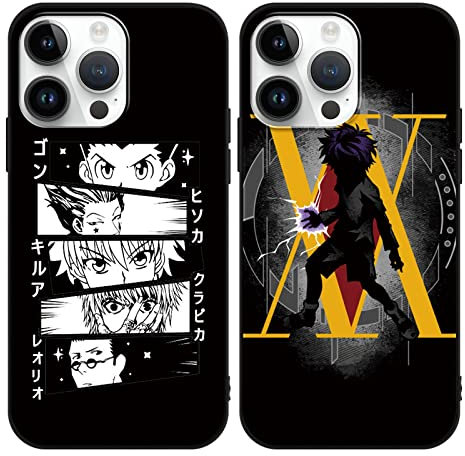 Eouine 2 Stück Handyhülle für Apple iPhone 14 Pro Hülle 6.1 Zoll mit Anime Jungs Hunter × Hunter Hülle Killua Zoldyck Hisoka Schutzhülle mit Cartoon Motiv Case Matt TPU Silikon für iPhone 14 Pro