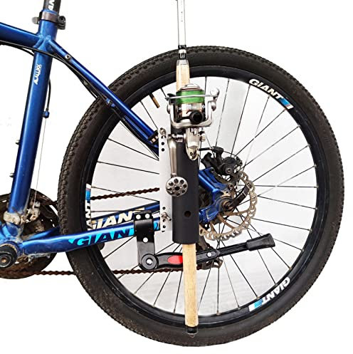Supporto per canna da pesca per biciclette, porta canna da pesca per bici, supporto per canna da pesca, per montare la canna alla bicicletta, per la pesca in bicicletta (nero)