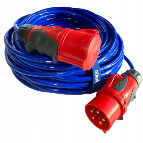 Hilark Cable Tech CEE Starkstrom-Verlängerungskabel Grip H07BQ-F 5x2,5 16A PUR 30m