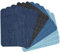 GYGYL 12 Pieces Premium Quality Denim Iron-on Jean Patches, Inside & Outside Strongest Glue 100% Cotton Assorted Shades of Blue Repair Decorating Kit, Size 3 by 4-1/4 (7.5 cm x 10.5 cm)