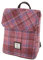 BRAW CLANS TARTANS Authentischer Harris Tweed 'Tummel' Mini Rucksack - 100% Wolle Harris Tweed Außenmaterial - Verstellbare PU-Riemen und Tragegriff - Rucksack/Rucksack Made in Scotland - LB1213, pink
