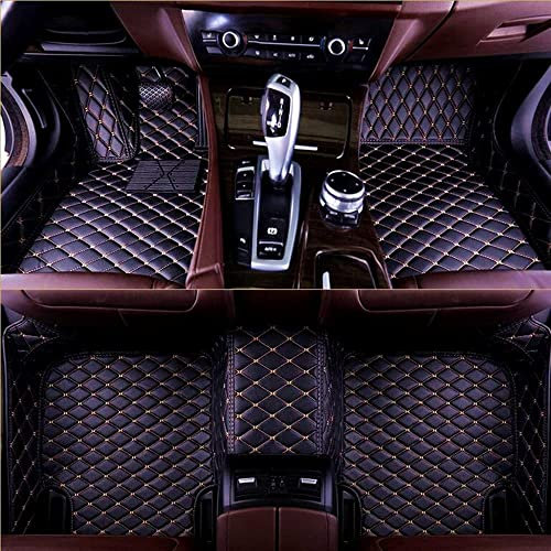NYMCAR Kompatibel Nach Maß Auto FußMatten für 99% Stufenheck, Schrägheck, Coupe, Kombi, Cabriolet, Großraumlimousine BJ. 1998-2023 (Schwarz Gold)