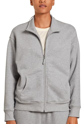 CALIDA Lounge & Relax Jacke Damen, aus kuscheliger Bio-Baumwolle Grey Melange 40-42