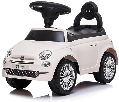 Porteur Enfant à partir de l'âge de 12 Mois Fiat voiturette, Interactive avec klaxon et Sons de Moteur Push Car (Blanc)