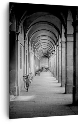 Bilder auf Leinwand 80x120 cm Wandbild Architektur Schwarz-Weiß - 6106