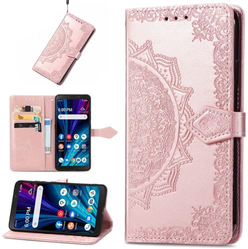 Baifu Mandala Blumen Hülle für Fairphone 5 Handyhülle, [Ständer] [Magnetverschluss], Card Slot Leder Wallet Case für Fairphone 5 Tasche-01