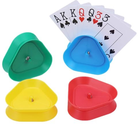 GNHG Porta carte per bambini in confezione da 4, porta carte a mani libere, porta carte a triangolo, borsa da gioco per anziani e bambini, borsa per carte per adulti