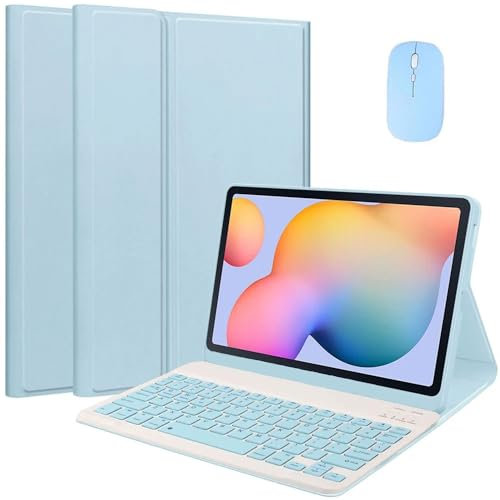EHLCYS Custodia con Tastiera per Xiaomi Redmi Pad SE 11 Pollici 2023 Tablet, Tastiera Bluetooth Wireless Rimovibile Magnetica, Cover Posteriore in TPU Ultrasottile E Leggera con Mouse,Blu