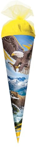 ROTH Schultüte klein Seeadler 50 cm - rund Tüllverschluss - Zuckertüte Seeadler Schulanfang
