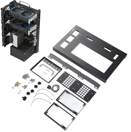 DIY Open Frame Computer Case, ATX PC Chassis Case Rack for ATX/M-ATX/ITX Motherboard, Open PC Case with Handle, Good Heat Dissipation Effect