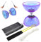 Unicoco Jonglieren Diablo -Set, 4pcs/Set Diabolo -Set, Diabolo -Diablo -Spielzeug, Plastik -bewegliche Lager Diabolo -Spielzeug mit Stick und Schnur und Netzbeutel für Kinderspaßspielzeug
