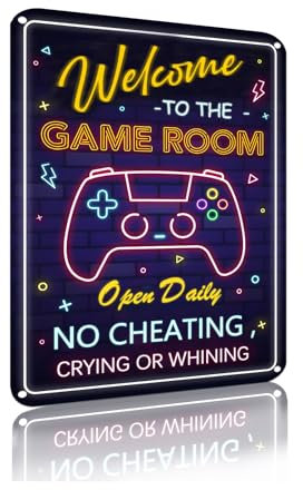 Yiruhe Cartel divertido para sala de juegos, decoración de pared de metal retro, bar, baño, habitación, fiesta, póster (2446)