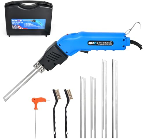 NLBFOU Hot Knife Foam Cutter Air Cooled 200W (4 Blades) Electric Hot Knife Styrofoam Cutter Foam Cutting Tool for EPP, EPS, XPS, EVA, EPE, PU, KT Board, Sponge