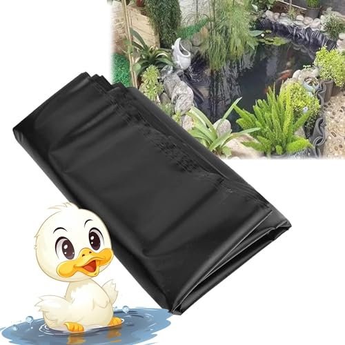 Yidelchon Teichfolie Wasserdicht Folie 2x8m 3x3m 4x7m 5x10m 6x8m 8x10m 9x11m 10x15m, 0.2mm HDPE Teichfolie Für Fischteich Bachbrunnen Wassergarten(Size:10x14m/33x46ft)