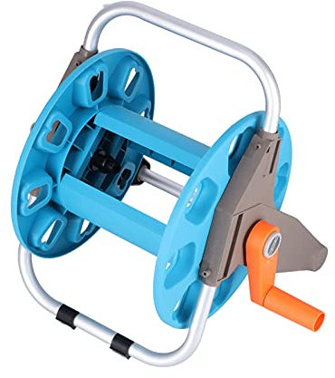 Garten-Wasserschlauchständer, 30 M Lagerkapazität, Wandmontiertes oder Tragbares Design, Abgewinkelter Schlauchanschluss, Schlauchaufroller ohne Schlauch