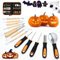 Halloween Kürbis Schnitzset Profi Kürbis Schnitzen Werkzeug 13 Stück Schnitzwerkzeug Kürbis für DIY Halloween Kürbis Deko- Edelstahl Kürbisschnitzwerkzeuge mit Tragetasche für Kinder und Familie